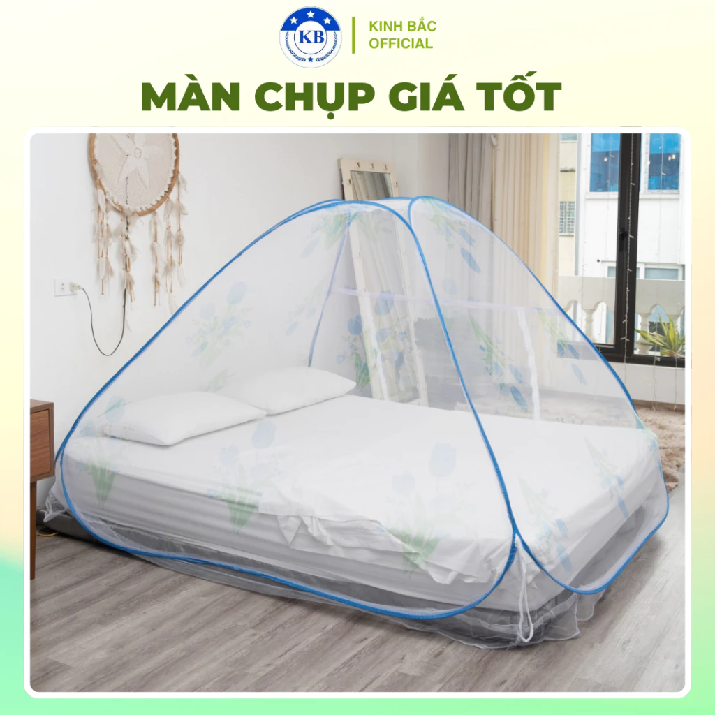 Màn chụp gấp gọn đỉnh chóp cao cấp Kinh Bắc - Mùng ngủ chống muỗi tự bung xếp gọn dành cho người lớn